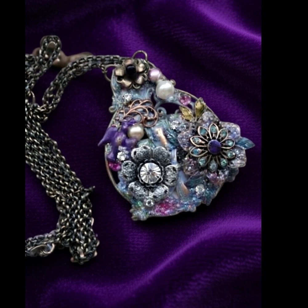 Floral handcraft necklace One of a kind necklace